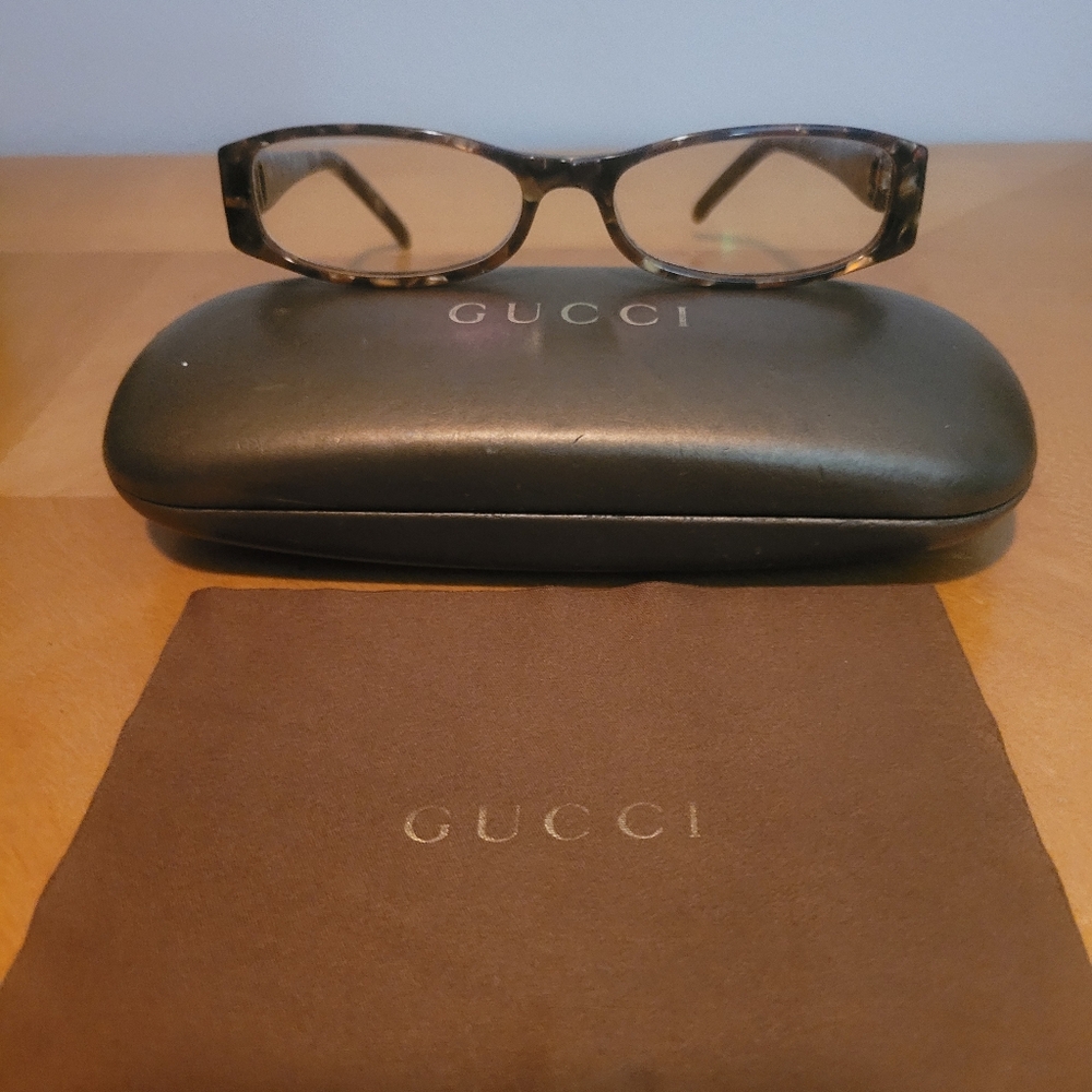 Gucci Tortoiseshell Brown Rectangular Glasses